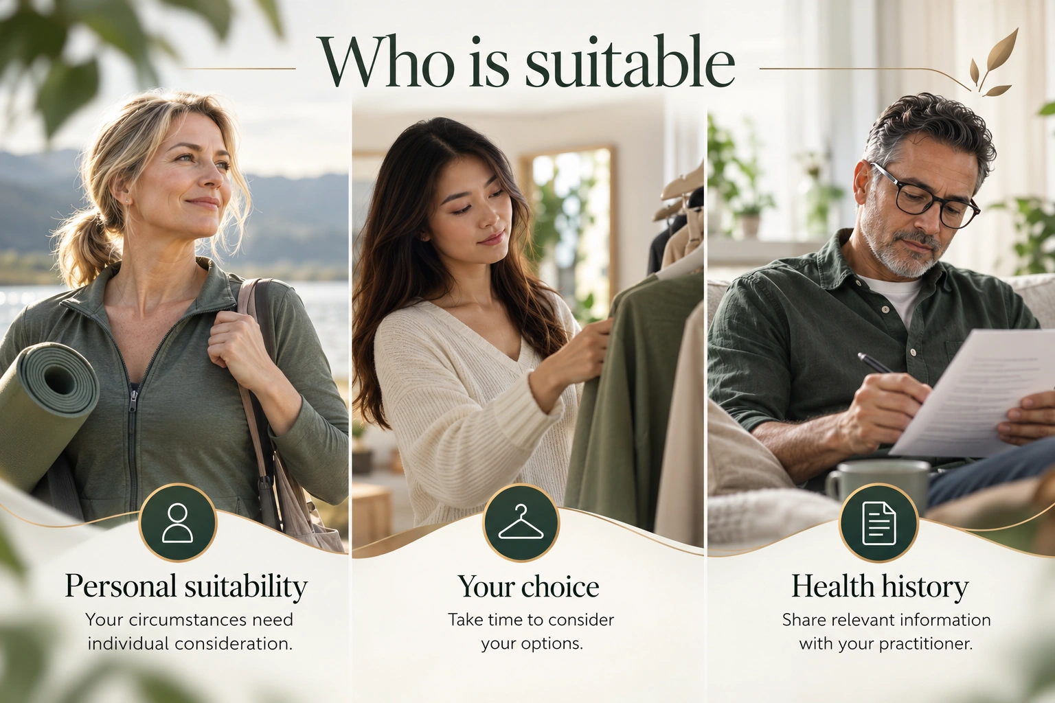 Illustrative infographic: Who is suitable