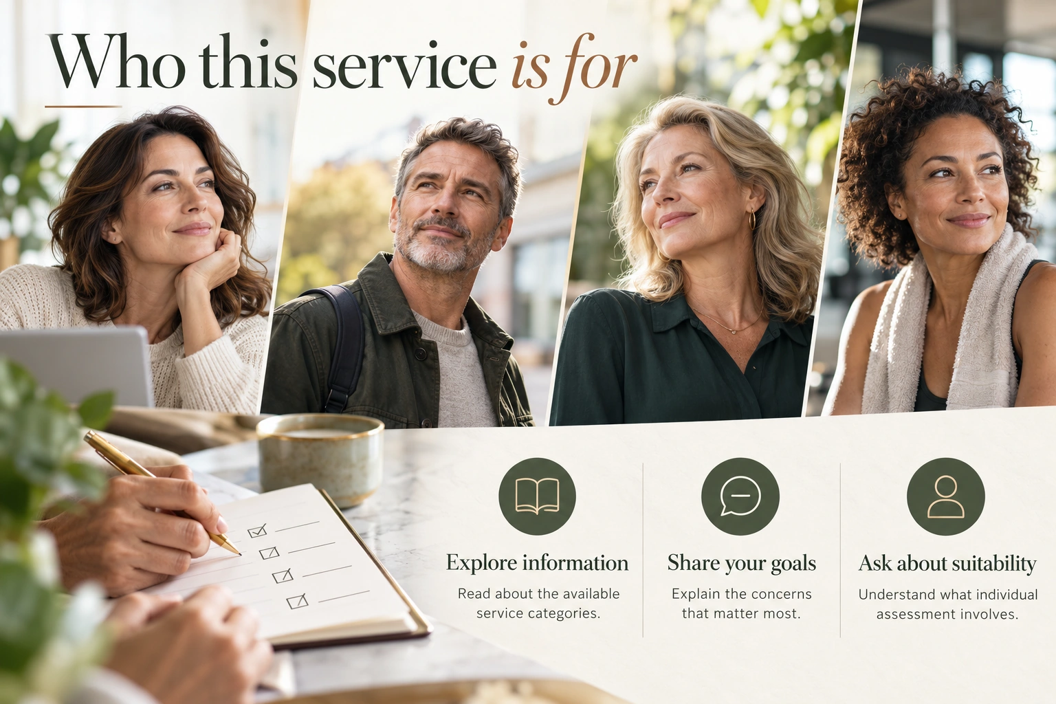 Illustrative infographic: Who this service is for