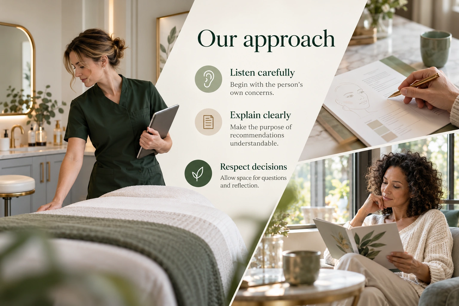 Illustrative infographic: Our approach