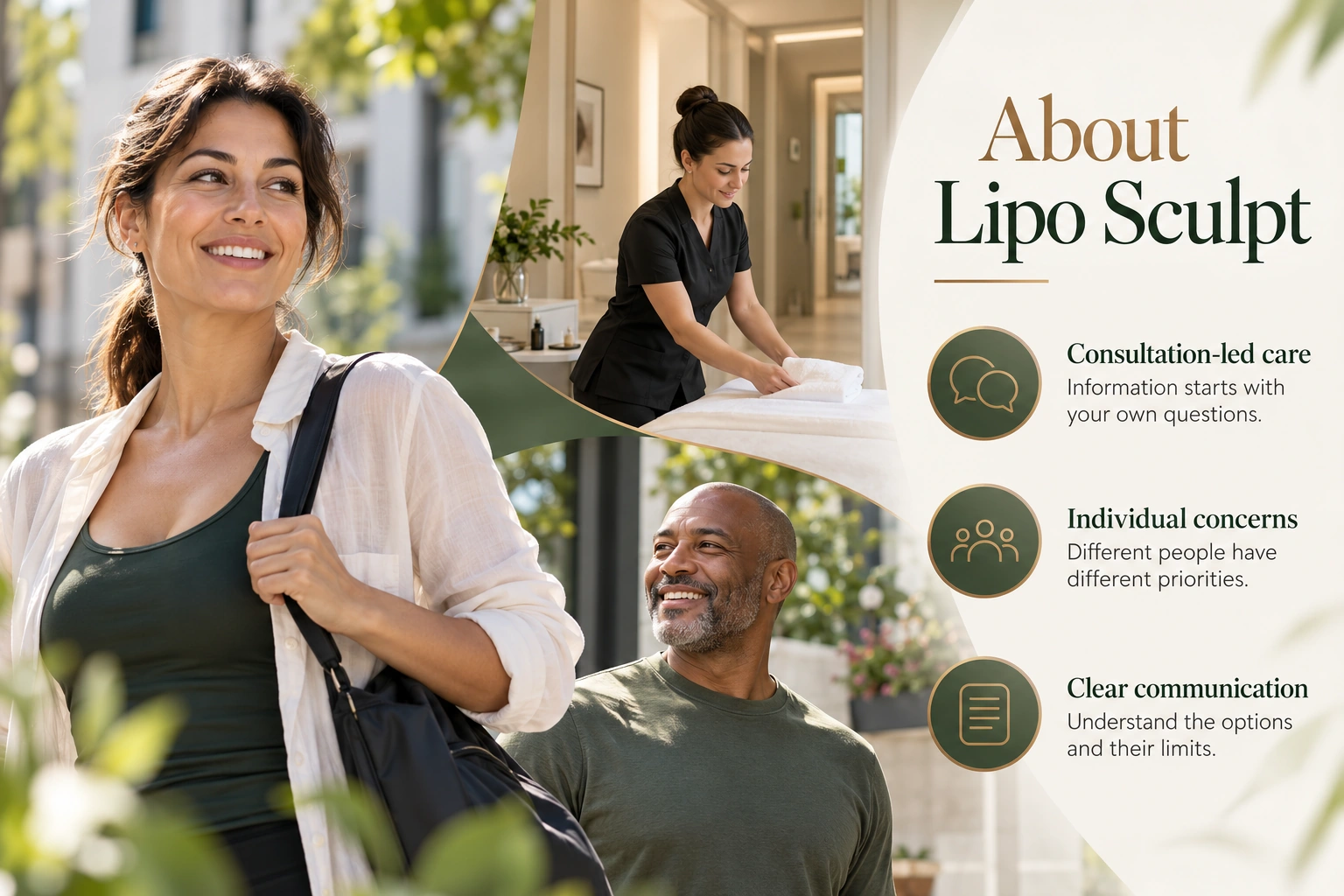 Illustrative infographic: About Lipo Sculpt