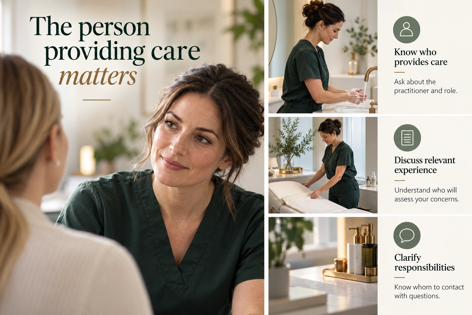 Illustrative infographic: The person providing care matters