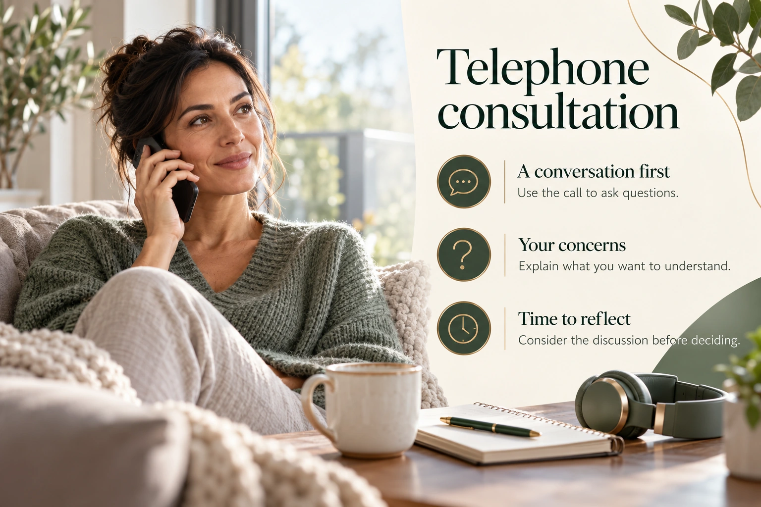 Illustrative infographic: Telephone consultation