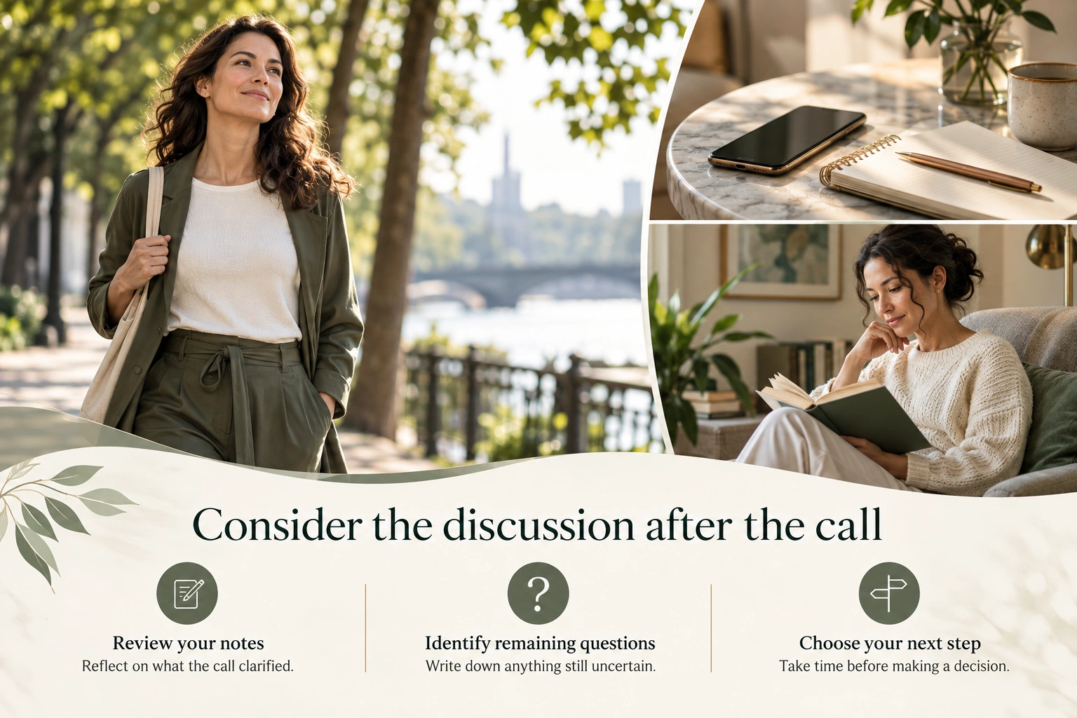Illustrative infographic: Consider the discussion after the call